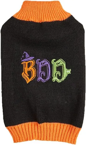 Vista 40 de Suéter de dos patas de algodón acanalado para Halloween, cuello alto a rayas alces estampado de Navidad para Teddy, Chihuahua, Shih Tzu, Yorkshire