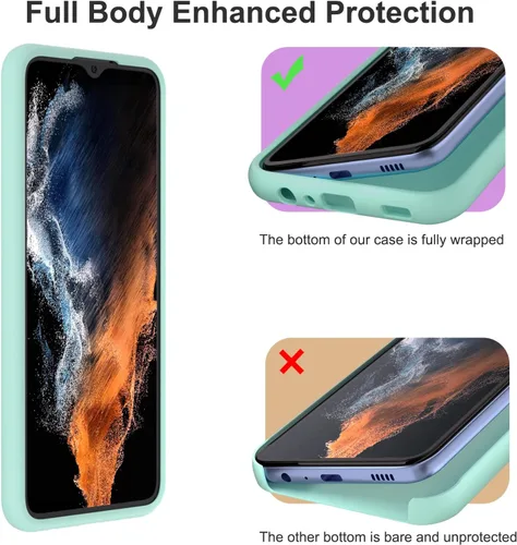 Vista 2 de Funda para Galaxy A04E de 6.5 pulgadas, silicona líquida suave protectora y forro de microfibra antiarañazos, a prueba de golpes, compatible