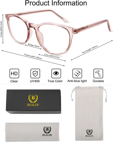 Vista 4 de BEALER Gafas de bloqueo de luz azul para mujer
