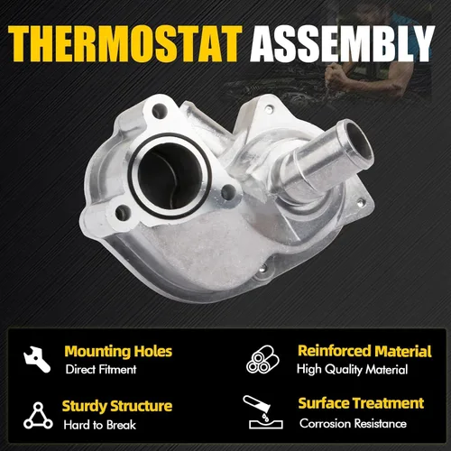 Vista 4 de Conjunto de carcasa de termostato de aluminio compatible con Ford Explorer 2000-2005 Ranger 2001-2011 Mazda B4000 2001-2008 Mercury Mountaineer