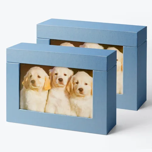 Vista 10 de Caja de almacenamiento de 5 x 7, cajas de cartón para fotos de familias pequeñas y parejas, cajas de regalo, color blanco plateado