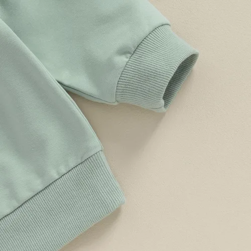 Vista 49 de Sudadera unisex de algodón de color sólido para bebé, camiseta de manga larga con cuello redondo
