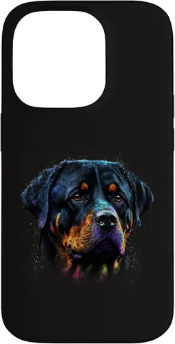 Vista 17 de Rottweiler Dog Face Watercolor Colorful Art Hand Drawn Case for iPhone 17