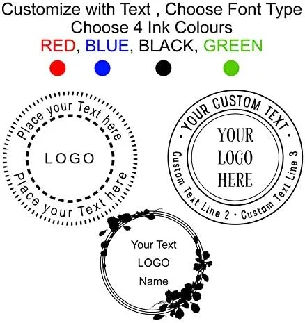 Vista 5 de Sello de tinta personalizado, sello de goma redondo, sello de goma personalizado, sello de tinta, sello personalizado, ideal para 400 sellos