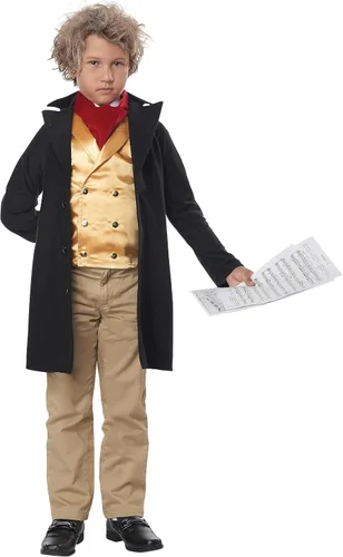 Vista 2 de California Costumes Compositor famoso unisex infantil/Beethoven Negro/dorado