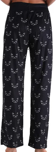 Vista 2 de X-Image - Pantalones de descanso largos y de pierna ancha para mujer, cómodos y elásticos, pijama con cordón ajustable y estampado floral