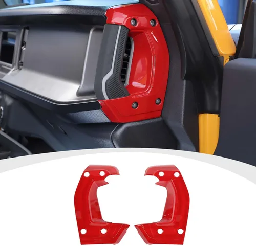 Vista 8 de RAZPOY Cubierta para manija lateral de consola central compatible con accesorios interiores Ford Bronco 2021-2024, color negro
