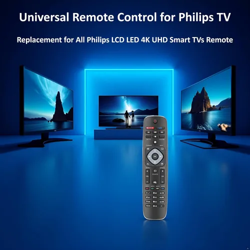 Vista 2 de Mando a distancia universal para Philips TV, repuesto para todos los televisores inteligentes Philips LCD LED 4K UHD