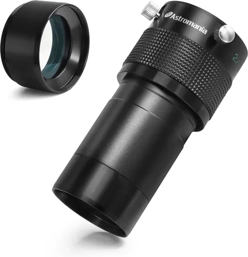 Vista 8 de Astromania Barlow Lens 2x, 2 pulgadas, 4 elementos totalmente multicapa de metal de alta potencia, accesorio de telescopio con anillo interno