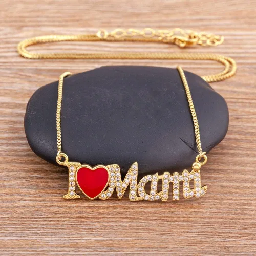 Vista 6 de Joyería de moda Rosario turco Hip Hop, collar con colgante de letra clásica para mujer, color dorado, cadenas largas para regalo del día de la madre