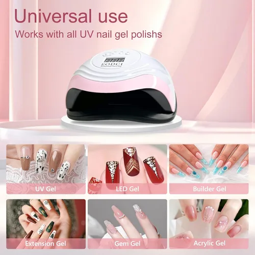Vista 6 de eodci Lámpara de uñas LED UV de 168 W, luz UV para secador de uñas de gel, lámpara de curado de esmalte de uñas, sensor automático, luz profesional