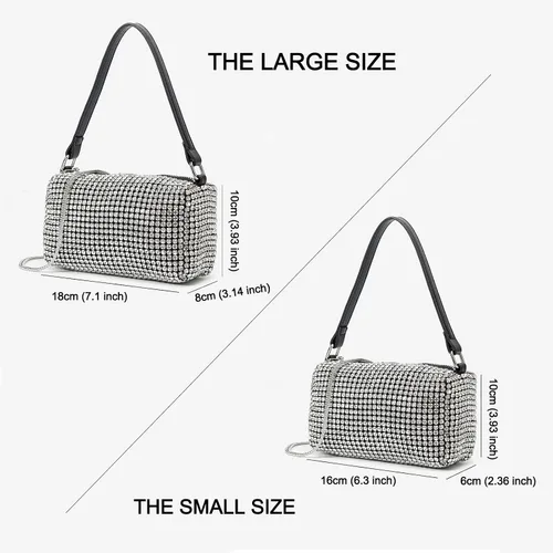 Vista 5 de VODIU Bolso bandolera de lujo con purpurina para mujer bolso de mano bolso de noche bolso de mano bolso de fiesta baile
