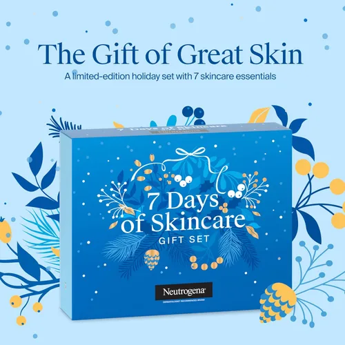 Vista 2 de Neutrogena Set de 7 días de cuidado de la piel (valor de $56.00), esenciales para el cuidado diario de la piel: lavado facial, humectante facial