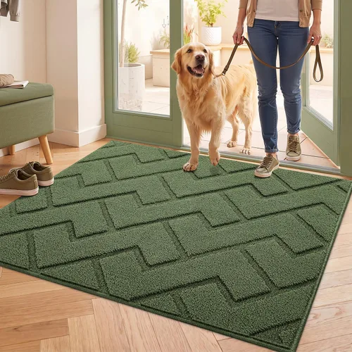 Vista 80 de hicorfe Tapete para puerta delantera para entrada exterior, 20 x 31.5 pulgadas, absorbente, resistente a la suciedad, tapetes de bienvenida