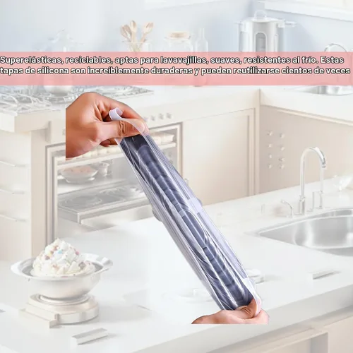 Vista 6 de Paquete de 6 tapas de silicona para conservas, transparentes, compatibles con Bar Keepers Friend, Comet, Ajax Cleanser (12 onzas y 21 onzas)