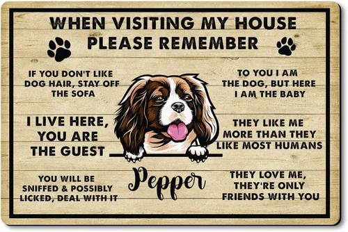 Vista 22 de VOTANTA Felpudo personalizado con mastín de abruzzese, tapetes personalizados para perros, regalos divertidos para los amantes de los perros, dueños