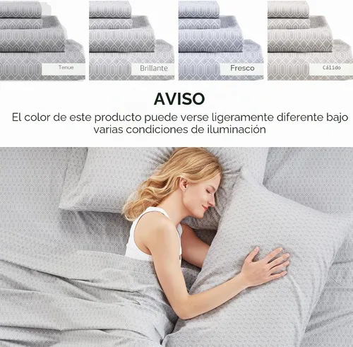Vista 9 de Comfort Spaces Juego de sábanas 100% algodón, transpirable, ligero, suave con bolsillo elástico de 30 cm que se ajusta hasta un colchón de 35 cm