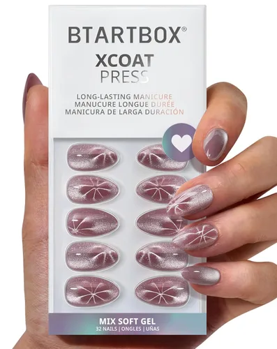 Vista 20 de BTArtbox Uñas Postizas Blancas Cortas a Presión - Uñas Postizas de Gel Suave en Forma de Almendra, Uñas Blancas con Pegamento para Uñas, Uñas