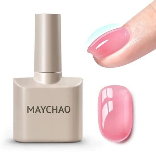 Vista 10 de MAYCHAO Gel constructor morado claro para uñas, fortalecedor de uñas malva de 0.5 onzas líquidas en una botella, gel duro para extensión de uñas 17