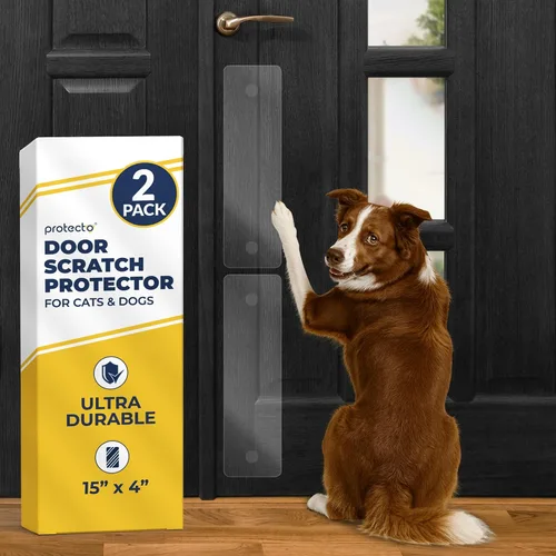 Vista 18 de PROTECTO Door Protector from Dog Scratching, 18x12 - Door Scratch Guard Heavy Duty Door Scratch Protector for Cats & Dogs, Clear Scratch Shield