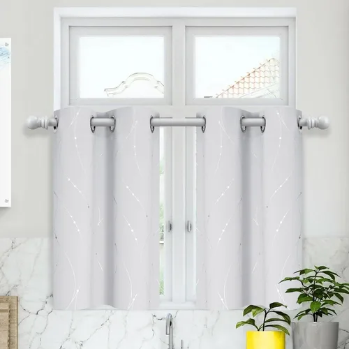 Vista 43 de BUHUA - Paneles de cortinas opacas para sala de estar, cortinas grises con aislamiento térmico, cortinas de ventana para dormitorio - 72 pulgadas