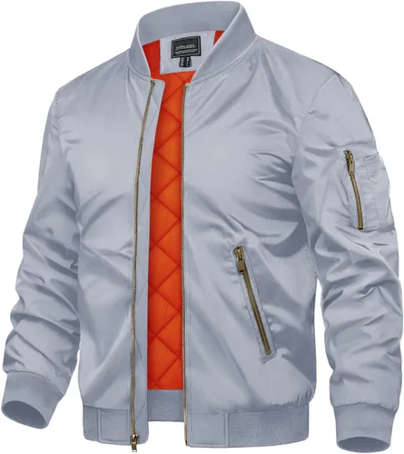 Vista 17 de TACVASEN - Chaquetas de hombre. Chaqueta bomber de otoño e invierno, acolchada, con cremallera completa, cálida, de estilo casual