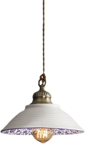 Vista 10 de MARURY Lámpara colgante de techo, luz colgante de porcelana azul y blanca, lámpara clásica de cerámica pequeña ajustable para cocina, isla