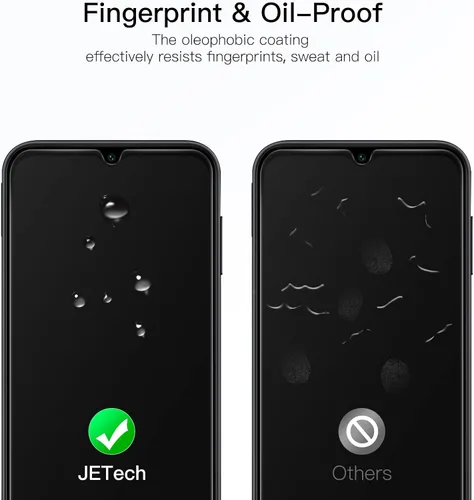 Vista 7 de JETech Protector de pantalla para Samsung Galaxy A14 4G / 5G de 6.6 pulgadas con protector de lente de cámara, película de vidrio templado