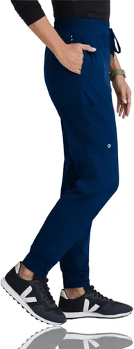 Vista 3 de Barco One Pantalón deportivo, pantalón quirúrgico de altura media, con tejido elástico de 4 vías y 3 bolsillos, para mujer