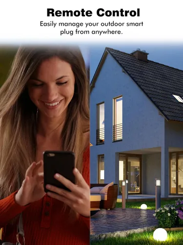 Vista 8 de EIGHTREE Enchufe inteligente para exteriores impermeable IP44, tomacorriente inteligente con 2 salidas controladas independientemente, compatible