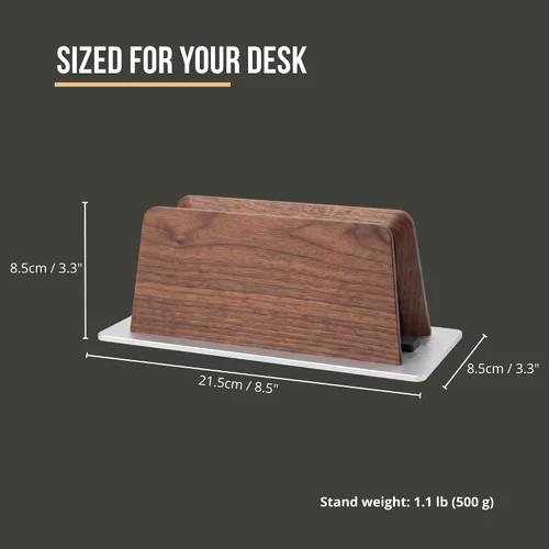 Vista 7 de Muso Wood - Soporte vertical para computadora portátil, soporte ajustable
