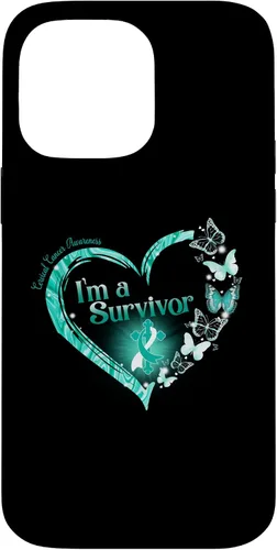 Vista 21 de Teal Ribbon Butterfly Cervical Cancer I'm A Survivor Case for iPhone 17