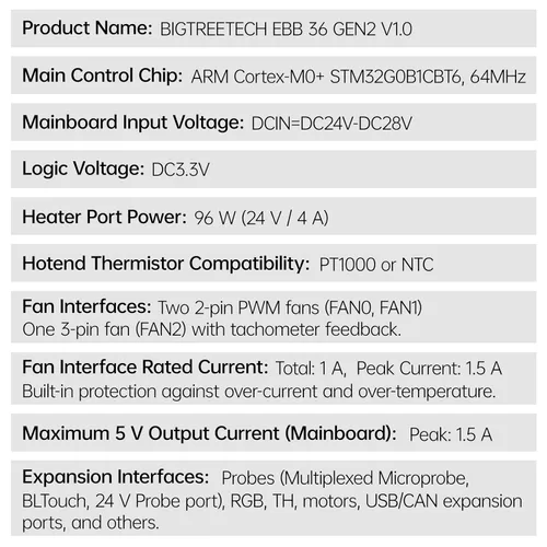Vista 4 de BIGTREETECH EBB 36 GEN2 Extrusora Breakout Adaptador Soporte CAN y USB Comunicación para Nema14 1.417 in Motor paso a paso