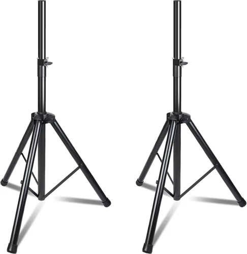 Vista 9 de Soporte de trípode para altavoces de escenario, altura ajustable de 89 a 152 cm, universal, resistente, inserto compatible de 35 mm