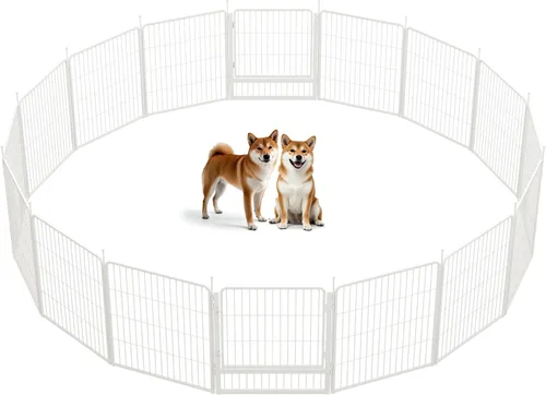 Vista 27 de SunsGrove Corralito para perros de interior, 24 pulgadas, 2 paneles, corralito de juego para cachorros, para interiores, fácil instalación, valla