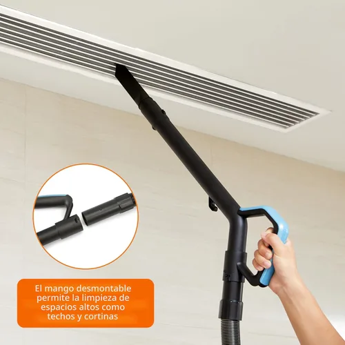 Vista 3 de Amazon Basics Aspiradora vertical sin bolsa para alfombras y suelos duros, con herramientas para grietas y tapicería, mango desmontable, ligera