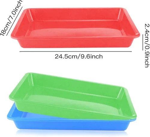 Vista 7 de Bandejas de arte de plástico, 5 piezas apilables para actividades y manualidades, bandeja de joyería para proyectos de bricolaje, pintura, cuentas