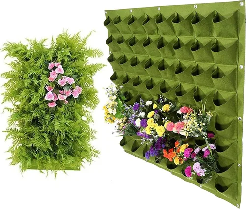 Vista 19 de Bolsas de cultivo colgantes para plantar, 9 bolsillos para colgar en la pared, bolsa de cultivo vertical para jardín interior y exterior, contenedor