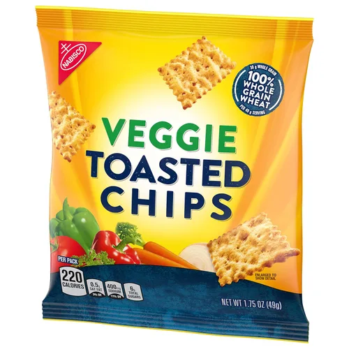 Vista 11 de Nabisco Veggie Chips de trigo integral de grano entero, galletas de trigo integral, paquetes de bocadillos de 60 a 1.75 onzas