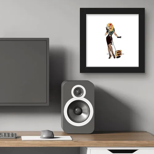 Vista 6 de Trends International Gallery Pops DC Comics Bombshells - Black Canary - Póster de pared de figura de pinup, 12 x 12 pulgadas, versión de marco negro