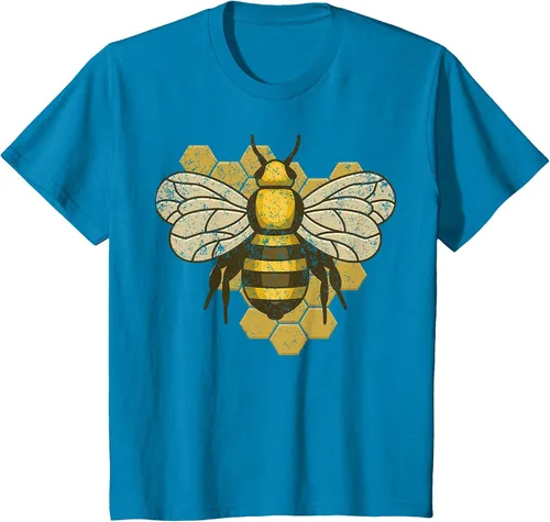 Vista 38 de Retro Beekeeper Beekeeper Honey Bumblebee Vintage Saves Bees T-Shirt Asphalt Grey