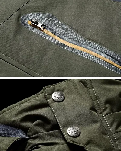 Vista 3 de MAGCOMSEN Abrigos de invierno para hombre resistente al agua chaqueta de esquí con forro polar 4 bolsillos
