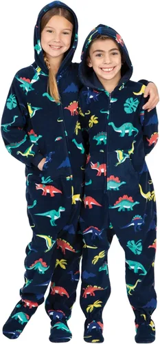 Vista 4 de Footed Pajamas - Enterizo con capucha a juego para la familia Suéteres de una pieza para niños, niñas, hombres, mujeres y mascotas, unisex, Naranja
