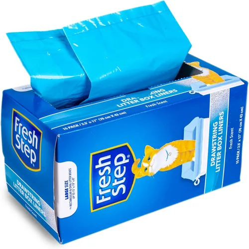 Vista 6 de Fresh Step Bolsas de arena para gatos con cordón, bolsas de arena perfumadas resistentes para sartenes ovaladas y rectangulares grandes, control