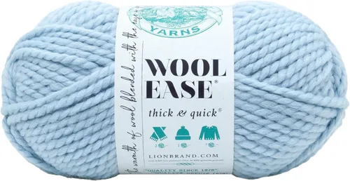 Vista 168 de Lion Brand Yarn - Ovillo de lana Wool-Ease Thick & Quick color fuerza aérea Super Bulky Wool Acrylic Blend Fiber for Soft Hats, Sweaters, Chunky