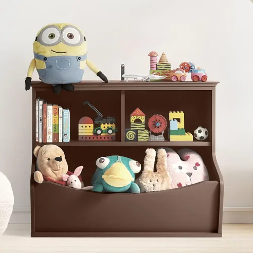 Vista 11 de CAPHAUS Organizador de almacenamiento de juguetes para niños, cubo de almacenamiento abierto, gabinete multifuncional de almacenamiento de libros