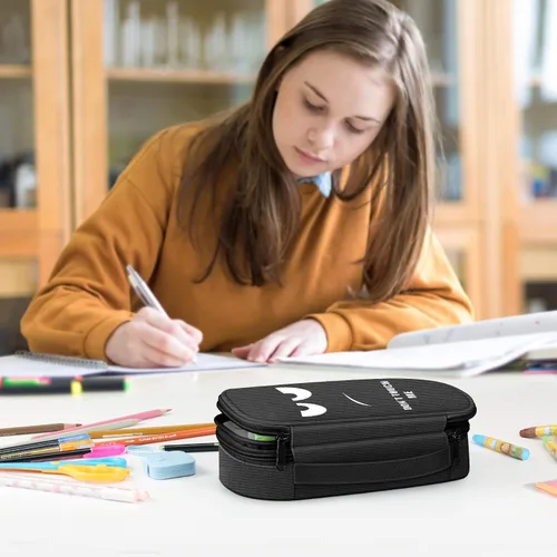 Vista 2 de FINPAC Estuche para lápices, caja de lápices de gran capacidad, organizador de almacenamiento de artículos de papelería para mujeres, hombres