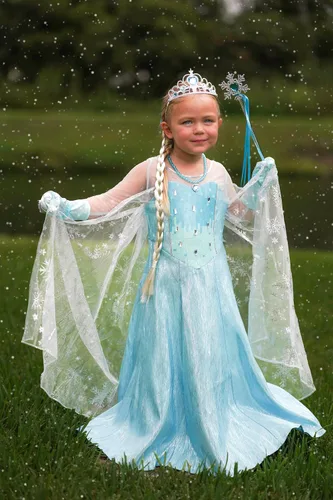 Vista 2 de Aoiviss Elsa Costume for Girls Frozen Princess Dress Birthday Halloween Cosplay