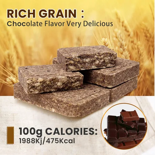 Vista 5 de Barras de ración de alimentos de emergencia, sabor a chocolate/multivitaminas, suministro de pestañas de supervivencia para campamento al aire