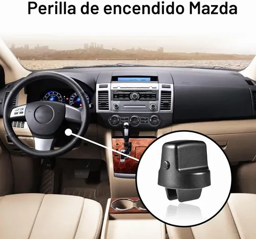 Vista 6 de Perilla de llave de encendido Compatible con botón de presión y giro para Mazda CX-9 2007-2015, Mazda 6 2006-2007, CX7 2007-2011 Reemplaza